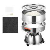 Automatic Electric Vibrating Sieve, Stainless Steel Sifter Shaker Machine with 40+60 Mesh, 45W Automatic Powder Sifter Machine Countertop, Electric Sieve Shaker for Flour Powers, Mungbean, Rice