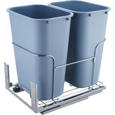 Pull Out Trash Can 35L x2 Double Bins Under Mount Kitchen Waste Recycling Container Heavy Duty Slide Out Design Door Mount Kit 110 lbs Capacity