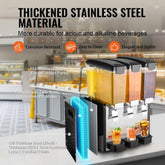 Commercial Beverage Dispenser 3 Tank 10L Cold Juice and Ice Drink Dispenser