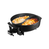 Electric Hot Pot, 1360W 5 L Double-flavor Shabu Shabu Pot, Non-Stick Electric Cooker with Divider, Clear Glass Lid, Temperature control, Chinese Hotpot for 6-10 People Family Dinning & Party