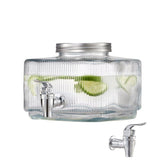 Beverage Dispenser, 0.8 Gallon Drink Dispensers for Parties, Glass Juice Dispenser with No-Drip Spigot and Lid, Iced Tea Lemonade Juice Water Dispensers for Restaurants, Hotels, Parties