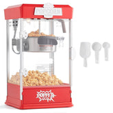 Popcorn Maker, 480W Popcorn Popper Machine, 4 Oz Kettle Makes 1.5 Gallon per Batch, Tabletop Popcorn Maker, Includes 3 Scoops, Movie Theater Style, Red