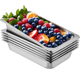 6 Pack Steam Table Pans Full Size 209 x 128 x 39 in 13L Stainless Steel Deep Food Pan Container Anti Jam Hotel Pans Oven Tray