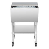 Commercial Ice Bin 616 L Rolling Ice Chest on Wheels with Bottom Storage Tray