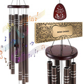 Wind Chimes for Outside, 42", Deep Tone Wind Chimes with 6 Tubes, Unique Large Memorial Wind Chimes for Anniversary, Amazing Outdoor Decor for Your Patio, Porch, Garden and Backyard, Dark Brown