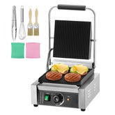 Commercial Panini Press Grill Electric Sandwich Maker Griddle Plate 9 x 9 in