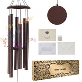 Wind Chimes for Outside, 45 in, Deep Tone Wind Chimes with 6 Tubes, Unique Large Memorial Wind Chimes for Anniversary, Amazing Outdoor Decor for Your Patio, Porch, Garden and Backyard, Bronze