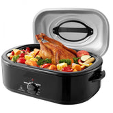 Electric Roaster Oven, 24 QT Turkey Roaster Oven with Self-Basting Lid, 1450W Roaster Oven with Defrost & Warm Function, Adjustable Temp, Removable Pan & Rack, Fits Turkeys Up to 28LBS, Black