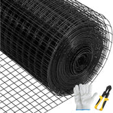 Hardware Cloth, 48\" x 50\' & 1\"x1\" Mesh Size, Galvanized Steel Vinyl Coated 16 Gauge Chicken Wire Fencing with A Cutting Plier & A Pair of Fabric Gloves, for Garden Fencing & Pet Enclosures,