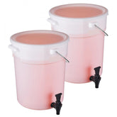 Beverage Dispenser, 5 Gallon Drink Dispensers for Parties, Plastic Juice Dispenser with Spigot and Lid, Iced Tea Lemonade Juice Water Dispenser, for Restaurants, Hotels, Parties, 2 Pack