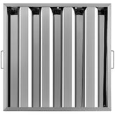 Pack of 6 Hood Filters 19.5W x 19.5H Inch, 430 Stainless Steel 4 Grooves Commercial Hood Filters, Range Hood Filter for Grease Rated Commercial Kitchen Exhaust Hoods