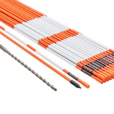 Driveway Markers, 30 PCS 48 inch, 0.4 inch Diameter, Orange Fiberglass Poles Snow Stakes with Reflective Tape, 12" Steel Drill Bit & Protection Gloves for Parking Lots, Walkways Easy Visibility