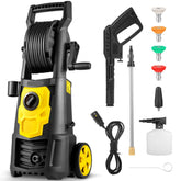 Electric Pressure Washer 2000 PSI 1.65 GPM with 30ft Hose Reel 5 Quick Connect Nozzles Foam Cannon Portable Power Washer for Patios Cars Fences Driveways ETL Listed