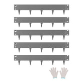 Steel Landscape Edging 5 Packs 39x4in Rust-Resistant Dark Gray Garden Border