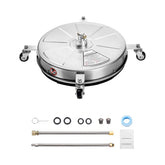 18" Pressure Washer Surface Cleaner, 4 Wheels, 4000 PSI, 2 Extended Wands