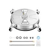 15in Pressure Washer Surface Cleaner 4 Wheels 4000 Max PSI with 2 Extended Wands