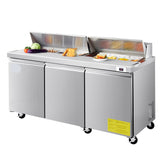 Commercial Refrigerated Sandwich Prep Table, Triple Door, Stainless Steel