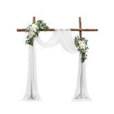 Artificial Wedding Arch Flowers Kit (Pack of 3) with 21Ft Wedding Arch Draping Fabric,Arch Flowers for Wedding Ceremony and Reception Backdrop Wedding Decoration (White)