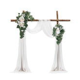 Artificial Wedding Arch Flowers Kit (Pack of 4) with 21Ft Wedding Arch Draping Fabric,Arch Flowers for Wedding Ceremony and Reception Backdrop Wedding Decoration (White)