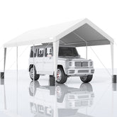 Carport, 10x20 ft Heavy Duty Car Canopy Garage Boat Shelter Party Tent with 8 Reinforced Poles and 4 Weight Bags, UV Resistant Waterproof All-Season Tarp for SUV, F150, Car, Truck, Boat