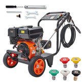 Gas Pressure Washer 4400 PSI 4.0 GPM with Copper Pump Spray Gun Extension Wand 5 Nozzles for Cars Homes Driveways Patios
