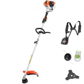 Gas String Trimmer 25.2cc 2 Stroke 16.9in Cordless Weed Wacker Lawn Edger with Shoulder Strap and 3T Blade for Grass and Weed Cleaning