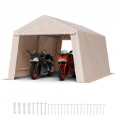 Outdoor Storage Portable Shed 10x15 ft Waterproof Canopy Garage Tent 2 Doors