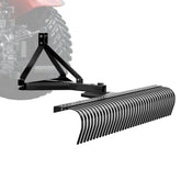 72 Inch Tow Behind Dethatcher 36 Steel Tine 3 Point Lawn Dethatcher Rake Tractor Attachment Landscape Rake for Garden Farm Grass