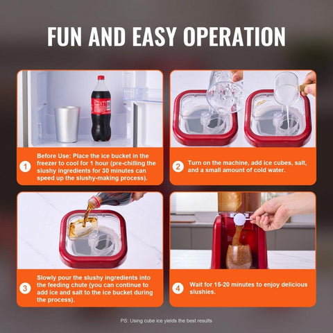 Slushy Machine for Home, 32oz Tank Home-use Margarita Machine, Smoothie Frozen Drink Maker with Food-grade Materials, Slushie Machine for Home DIY, Kids' Parties, Red