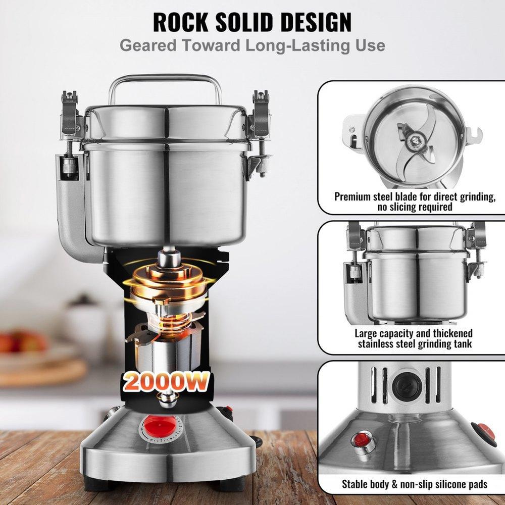 750g Commercial Spice Grinder Electric Grain Mill Grinder High Speed