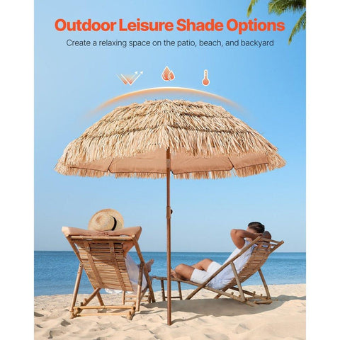 Tiki Umbrella Thatched Patio Umbrella 6.5 ft Poolside Patio Beach Umbrella
