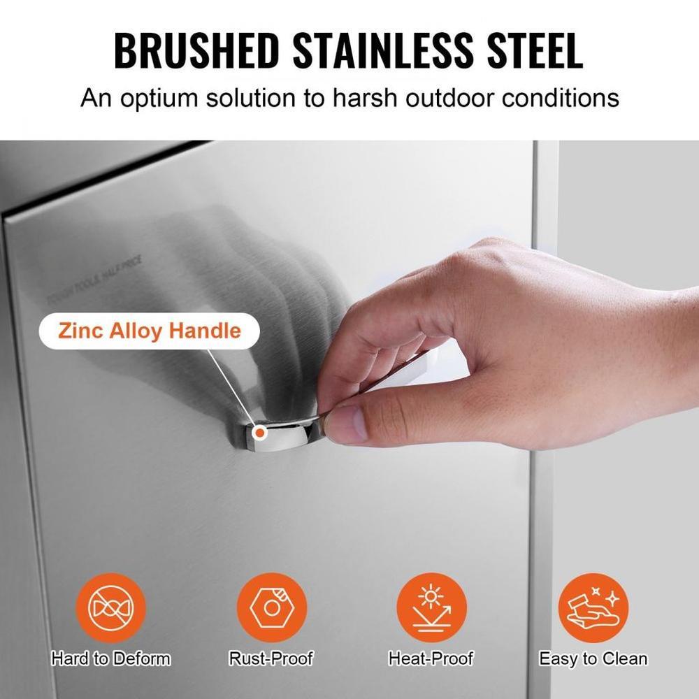 Pull Out Trash Drawer 17.7x25x22.8 Inch Raised Style Trash Bin with Pull-Out Tray Stainless Steel Trash Drawer with Handle for Outdoor Kitchen BBQ Island