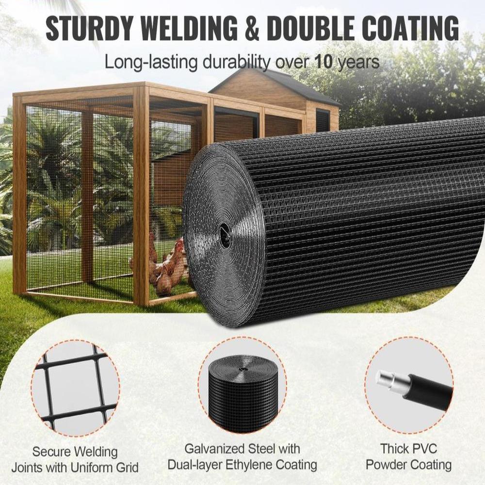 Hardware Cloth, 36'' x 50' Galvanized Wire Mesh Roll, 19 Gauge Chicken Wire Fence Roll, Vinyl Coating Metal Wire Mesh for Chicken Coop Barrier, Rabbit Snake Fences, Poultry Enclosures