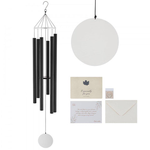 Wind Chimes for Outside, 66 in, Deep Tone Wind Chimes with 6 Tubes, Unique Large Memorial Wind Chimes for Anniversary, Amazing Outdoor Decor for Your Patio, Porch, Garden and Backyard, Black