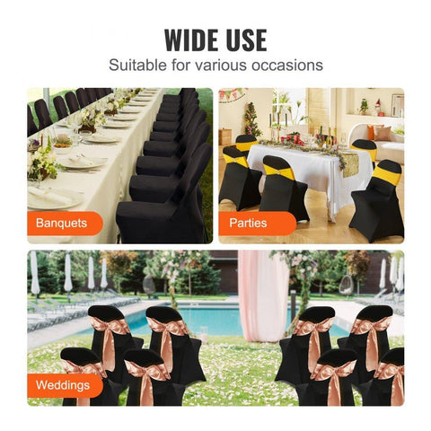 Stretch Spandex Folding Chair Covers, Universal Fitted Chair Cover, Removable Washable Protective Slipcovers, for Wedding, Holiday, Banquet, Party, Celebration, Dining (30PCS Black)