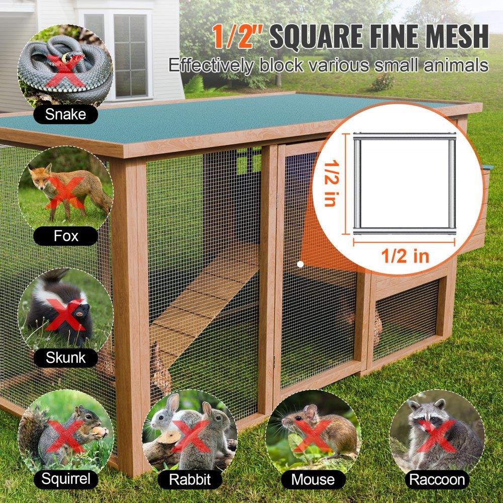 Hardware Cloth, 1/2 inch 24in x 50 ft 19 Gauge, Hot Dipped Galvanized Wire Mesh Roll, Chicken Wire Fencing, Wire Mesh for Rabbit Cages, Garden, Small Rodents