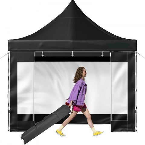 Pop Up Canopy Tent, 10 x 10 FT, Outdoor Patio Gazebo Tent with Removable Sidewalls and Wheeled Bag, UV Resistant Waterproof Instant Gazebo Shelter for Party, Garden, Backyard, Black
