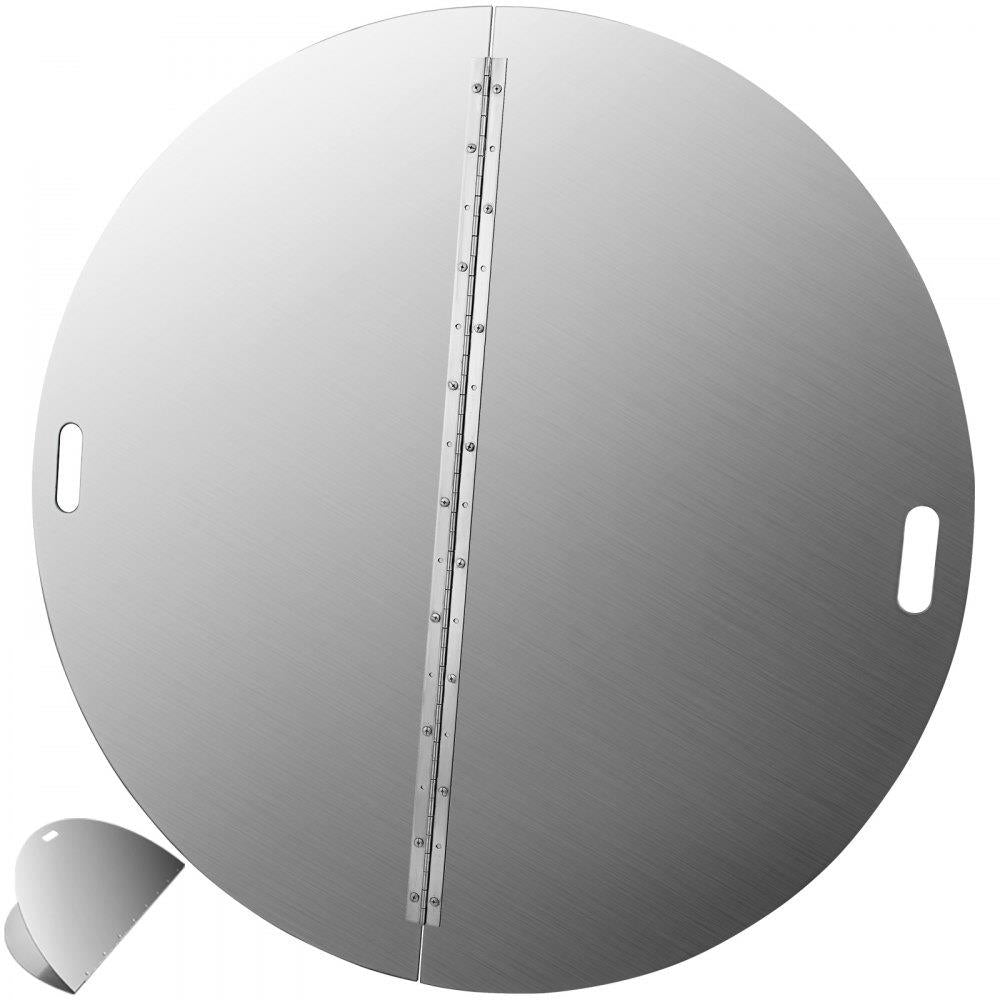 40 Inch Round Fire Pit Lid Foldable Snuff Cover 430 Stainless Steel Spark Screen 3mm Thickness