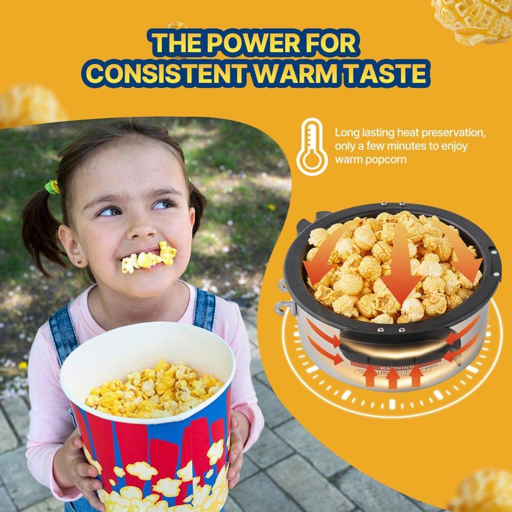 Popcorn Maker, 480W Popcorn Popper Machine, 4 Oz Kettle Makes 1.5 Gallon per Batch, Tabletop Popcorn Maker, Includes 3 Scoops, Movie Theater Style, Red