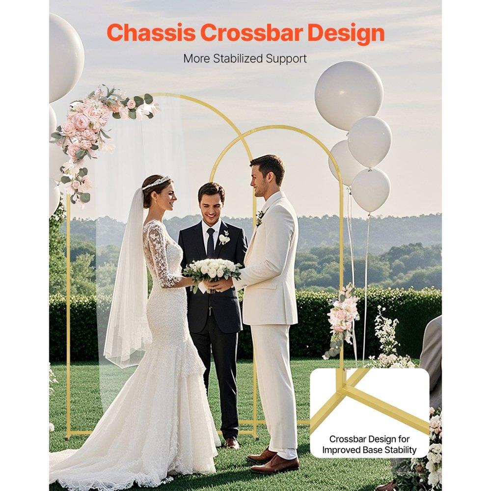 Metal Arch Backdrop Stand Set of 2 Stand with Case Connection for Wedding