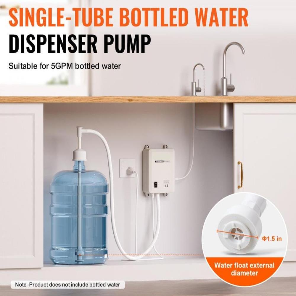 Water Pump System for 5 Gallon Bottles, Automatic Electric Dispenser, Single Inlet, Suitable for Coffee/Tea Appliances, Fridges, Ice Machines