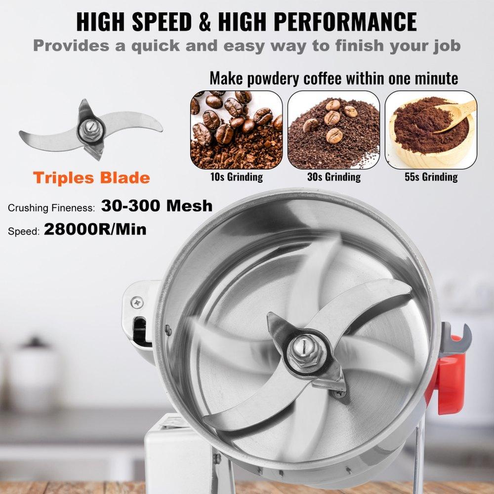 1000g Commercial Electric Spice and Grain Grinder High Speed
