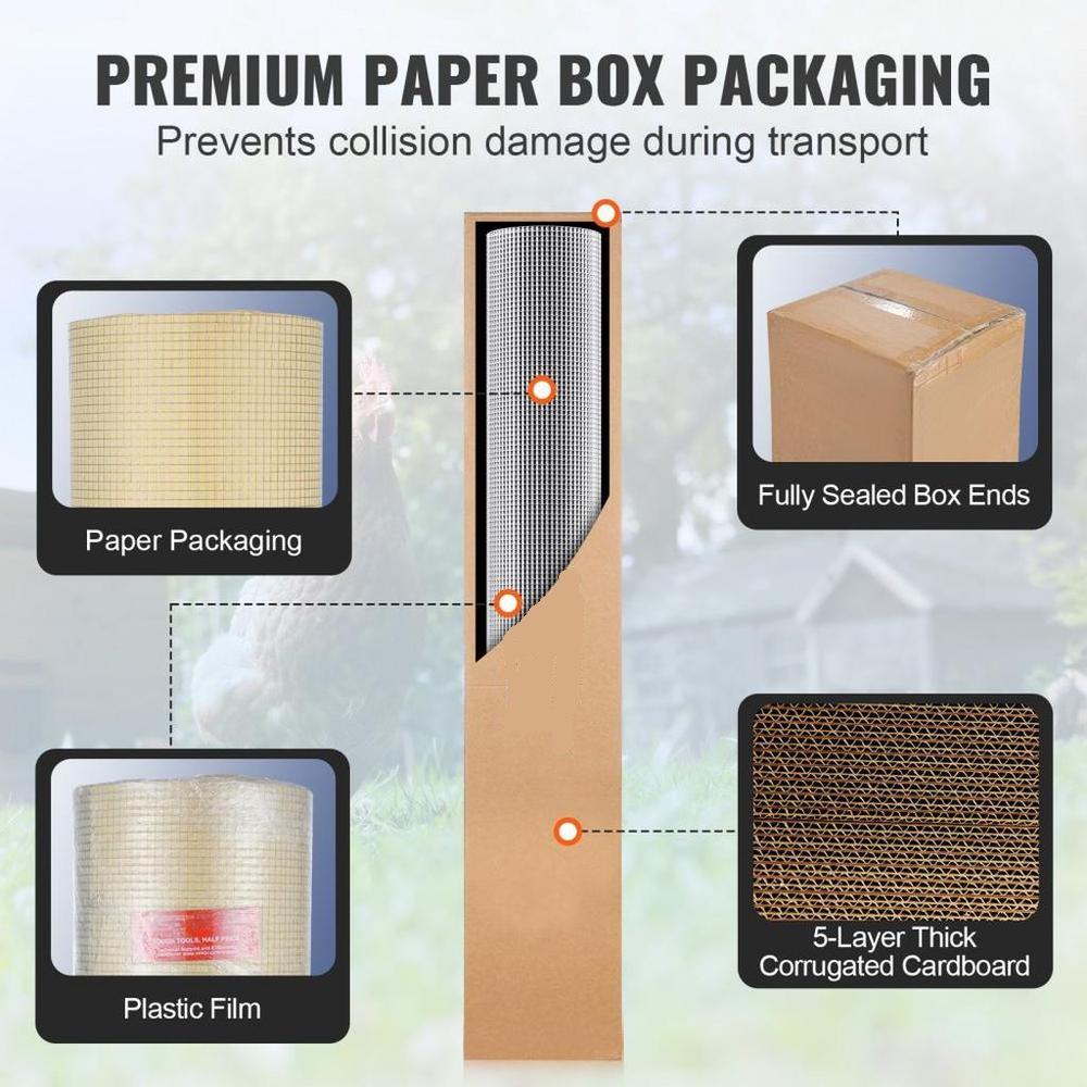 Hardware Cloth, 1/4 inch 48in x 50 ft 23 Gauge, Hot Dipped Galvanized Wire Mesh Roll, Chicken Wire Fencing, Wire Mesh for Rabbit Cages, Garden, Small Rodents
