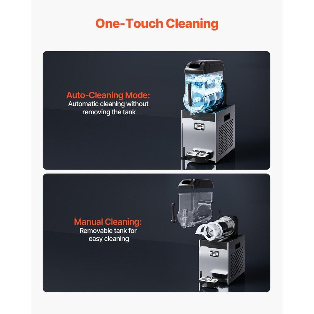 Commercial Slushy Machine, 12L Single Tank Frozen Drink Machine, 48 Cups Stainless Steel Margarita Smoothie Frozen Drink Maker, Slushie Maker for Home Party Restaurants Cafe Bars