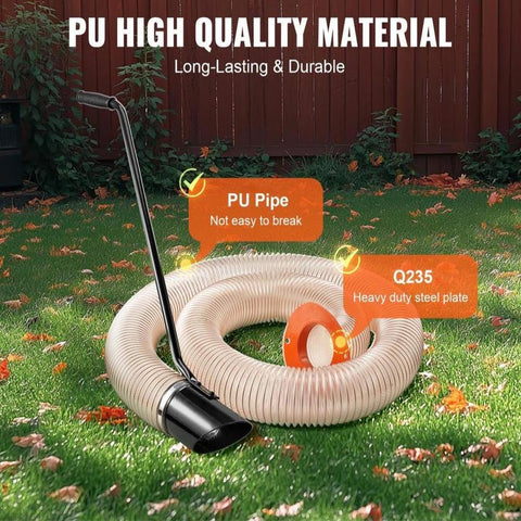 Wood Chipper Shredder Mulcher Leaf Vacuum Kit, 4.3 Inch x 13.1 ft Heavy Duty Universal Woodchipper Accessory, 4 inch Diameter for Large Volume Feeding,Fit Mainstream Brand (Chipper NOT Included)