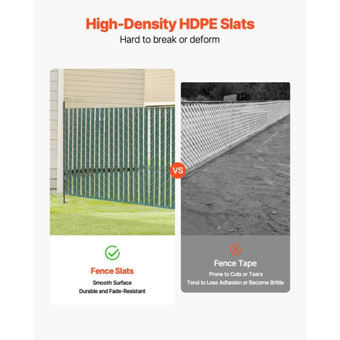 Bottom Locking Privacy Slats, Single-Wall Vertical Bottom-Locking Slats for Chain-Link Fence, High-Density HDPE Chain Link Slats Ideally Fit 4' High Fence for Garden, Farm, Sports Field(Green)