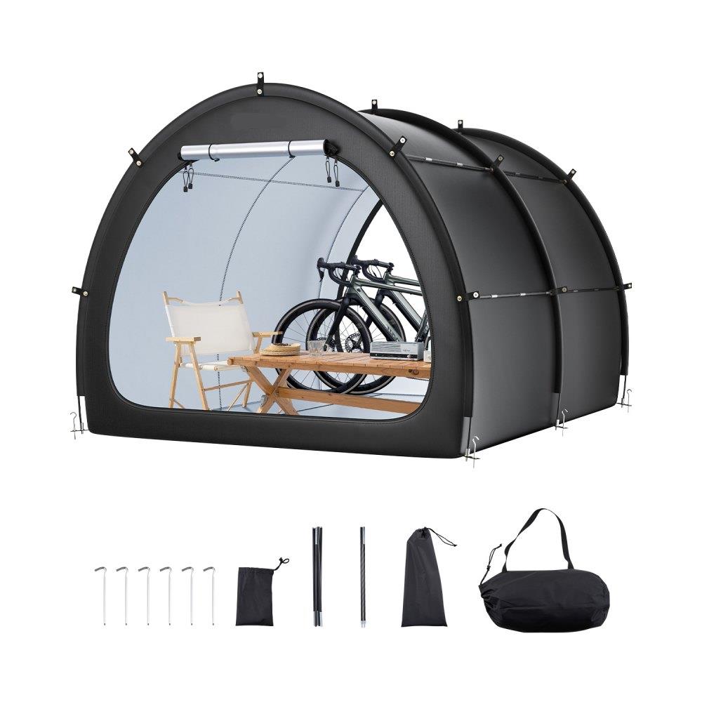 Bike Storage Tent, 5+ Bikes, Outdoor Spacious Bike Storage Tent with Ventilated Window, Waterproof Fan-Shaped Bike Tent with High Strength Fiberglass & Dual Zippers, Fit for Bicycle