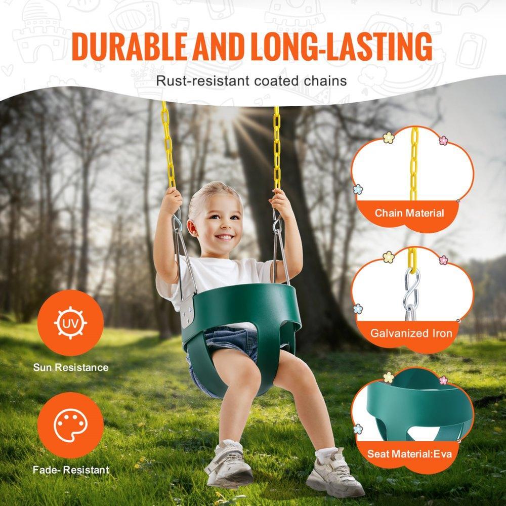 Toddler Swing Seat High Back Full Bucket Baby Swing with 150 lbs Support