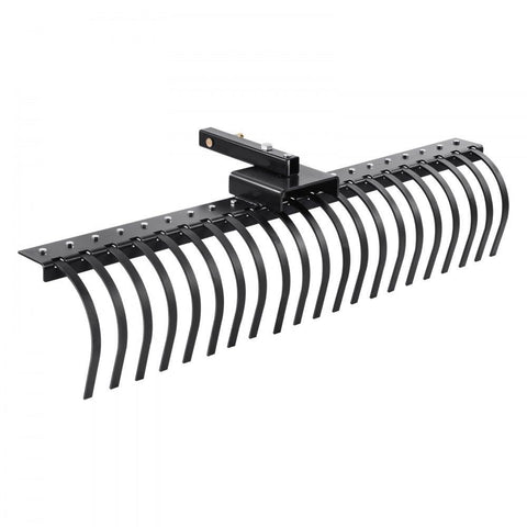 Tow Behind Landscape Rake, 60" Tow Dethatcher with 21 Steel Coil Tines, Lawn Dethatcher Rake Attaches to 48" or 60" Toolbars and 3-point Suspension Systems, for Leaves, Pine Needles, and Grass