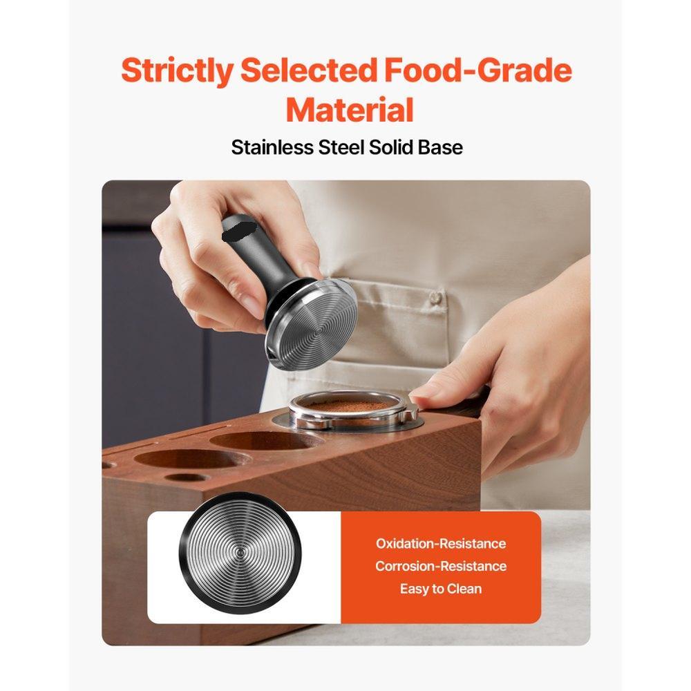 Espresso Tamper 58mm, Spring Loaded Coffee Tamper, 30 lbs Tamper Tool Espresso, Stainless Tamper with Non-Slip Grip